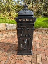 Victorian style cast Aluminium  Black Postbox,  Post box, 103cm x 32cm x 32cm