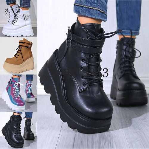 Women punk platform wedge - women,