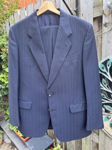 Men navy blue pinstripe - navy, suit