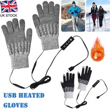 USB Heated Glove Full Finger Double-Sided Heating Gloves 3 Temperature Level UK
