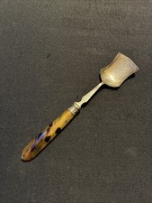 Vintage JMC EPNS Faux Tortoise Shell Handle Jam/Sugar Spoon HM Silver Collar