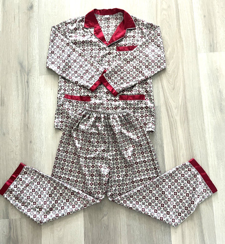 100 silk pajamas red - 100%,