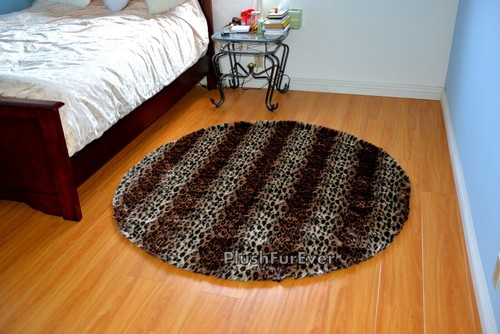 Round leopard faux - faux, fur