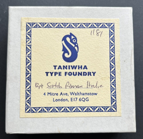 Letterpress type 12pt - 12pt, scotch