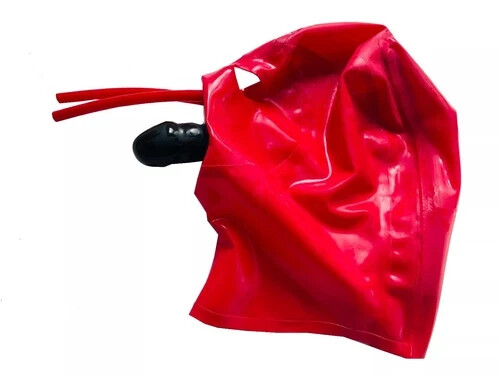 Red natural latex - natural, hood