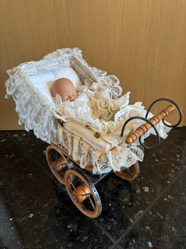 Dolls pram inc doll wooden - pram,