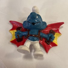 Smurfs 20036 Hang Glider Smurf Flying Wings Vintage Figure Peyo PVC Toy 1978
