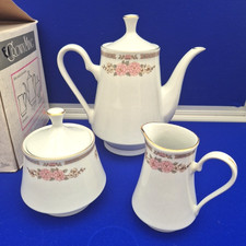 Crown Ming Floral Mist 3 Piece Set Fine China Made In China Original Box