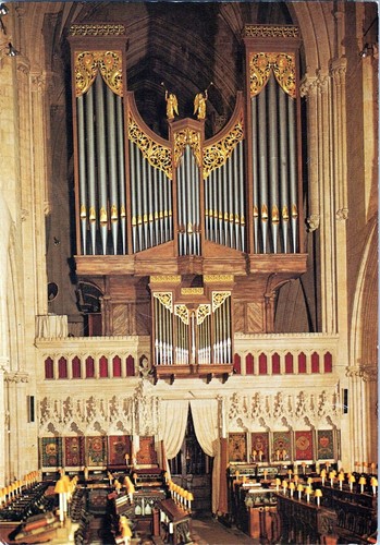Postcard pipe organ musical - pipe,