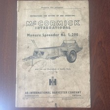 McCORMICK INTERNATIONAL MANURE SPREADER S-200 PARTS & OPERATORS MANUAL