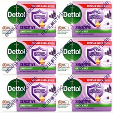 6x100g Dettol Sensitive Antibacterial Bar Soap With Lavender & White Musk