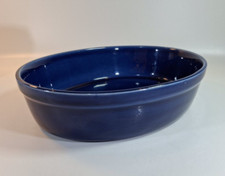 Sweden Blue Oven to Table Oval Dish 42 Made in  Vintage MCM Design Quality