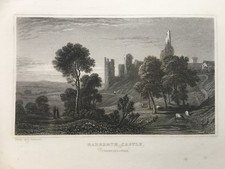 1830 Antique Print; Narberth Castle, Pembrokeshire, West Wales - Gastineau