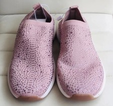 ZARA Pink Fashion Shoes?GLITTERY FABRIC TRAINERS?Sock-Style UK 4 EU 37 USA 8❤️