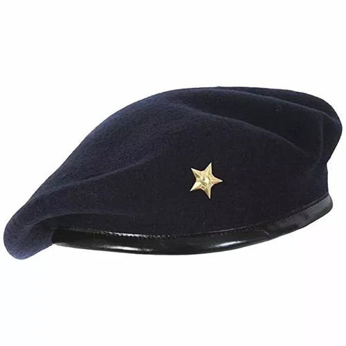 Beret cap with gold star - gold,