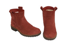 ECCO claret suede pull on ankle boots UK 5. EU 38