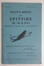 6166 Reproduction Pilot's Notes Spitfire IX XI & XVI