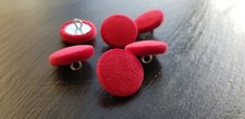 Red velvet fabric covered buttons 14, 19, 23, 25 or 31mm button packs