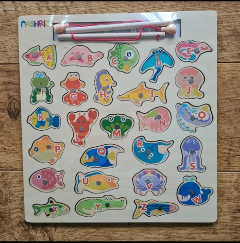 Magnetic wooden fishing jigsaw - wooden,