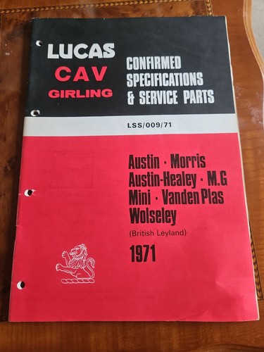 Lucas parts list - parts, mg