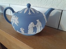 Wedgwood Blue Jasperware  Large Teapot, 12cm