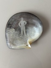 Antique Mother Of Pearl Carved Shell