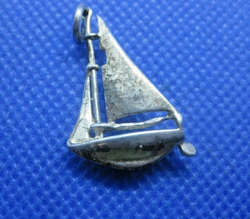 Sterling silver sail boat - silver,