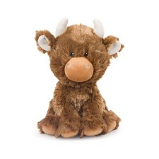 Farmyard Highland Cow Plush Dog Toy With Squeaker Soft Cuddly Playmate