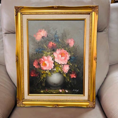 Vintage floral oil painting - vintage,