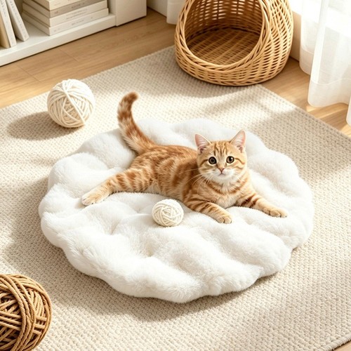 Fluffy plush cat - fluffy,