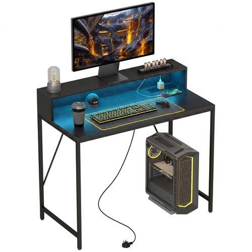 Homcom gaming desk - desk, led