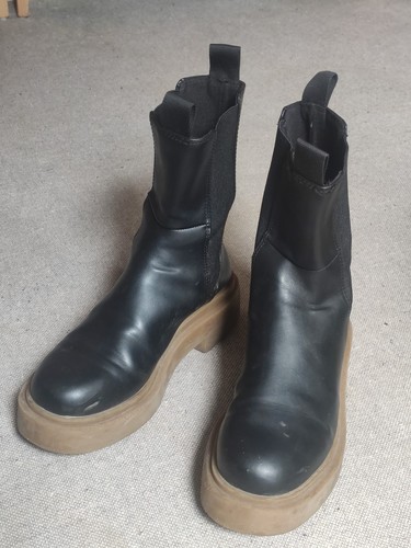 Women faux leather - h&m, black