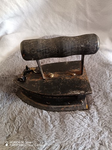 Antique 1800s coal iron with - antique,