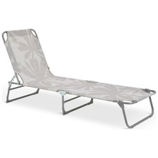 Habitat Light Grey Folding Sun Lounger Metal Multi-Position Outdoor Chair Used