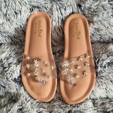 Ladies Shoes Happy Feet Clear Gold Star Made India Sliders Sandals UK 4 (37) NEW