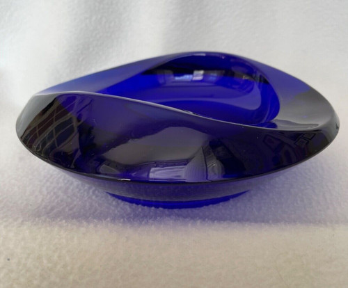 Czech cobalt blue glass - , bowl