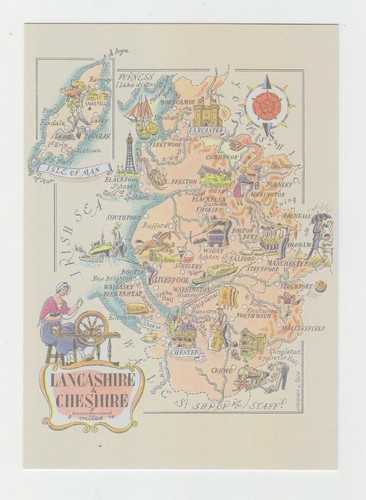 Mint map postcard - map, of