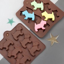 Dog Animal Chocolate Candy Silicone Mould Wax Melt Ice Cube Tray Fondant Mold UK