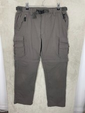 Men's BC Clothing Utility Detachable Legs Khaki Cargo Trousers Size W32 W32 Belt