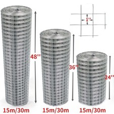 Galvanised Welded Wire Mesh 1"x1" Fence Aviary Rabbit Hutch Chicken Run Coop Pet