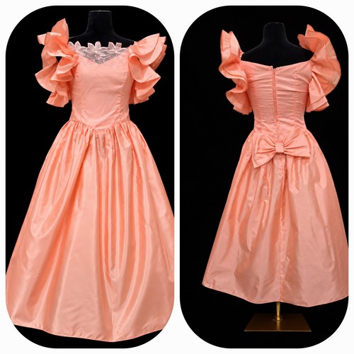 Vintage 80s apricot taffeta - 80s,