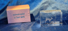 Balmoral Crystal 3D Laser World Paperweight of Deer 8 cm long Boxed