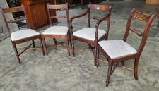 4 antique bar back Regency dining chairs carver 3 chairs