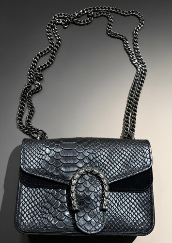 Genuine snake print leather - print,