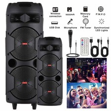 6000W Portable Bluetooth Speaker Sub woofer Heavy Bass Sound System Party + Mic