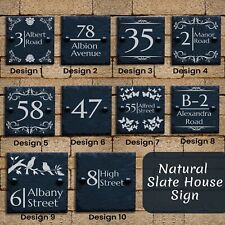 Natural Slate House Personalised Gate Sign Plaque Door Number Rustic Name Plate