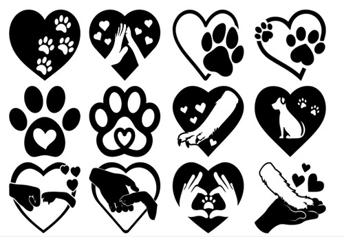 Cute heart paw print - cute,