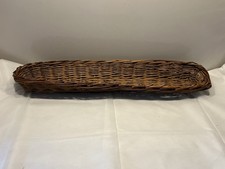 Rare Extra long vintage  wicker boulangerie full size baguette basket.