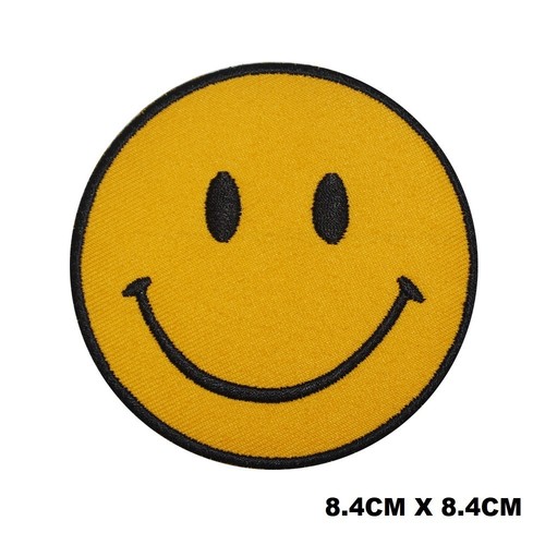 Smile logo iron sew patch - on,