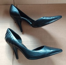 RAVEL SIZE 5 HALF D'ORSAY BLACK LEATHER SHOES.  B131101625B2/7A